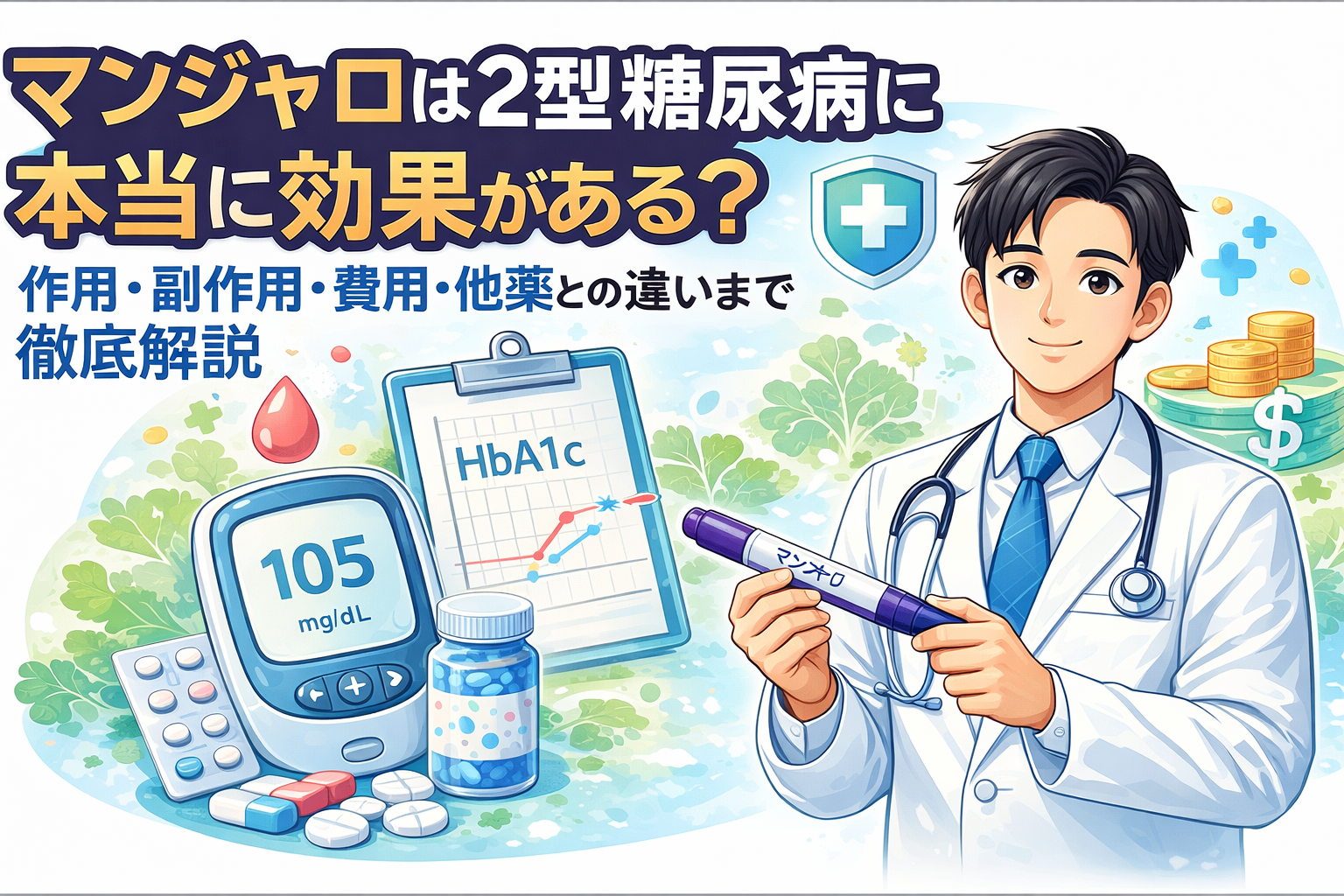 マンジャロは2型糖尿病に本当に効果がある？作用・副作用・費用・他薬との違いまで徹底解説