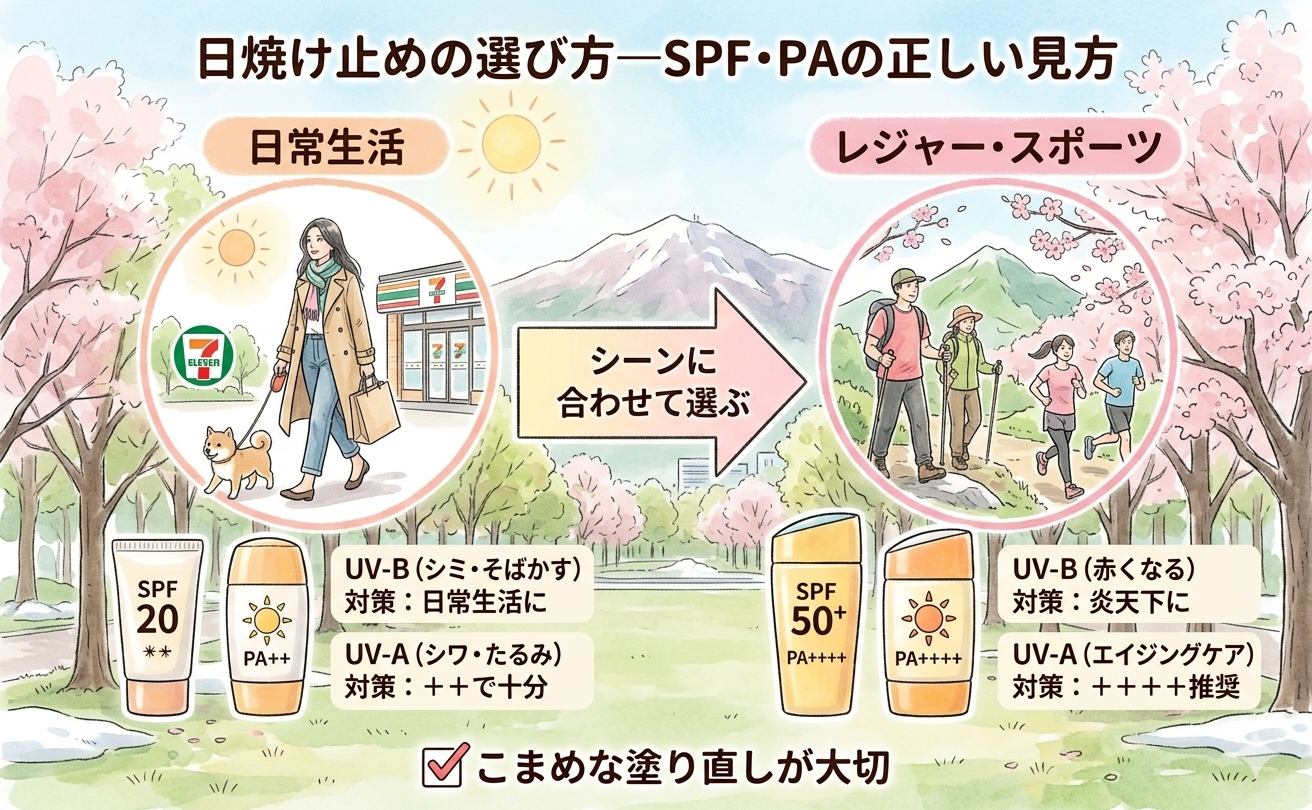 【2026年最新】40代からの日焼け止め選び方ガイド：SPF・PAの正しい理解と光老化対策｜令樹クリニック