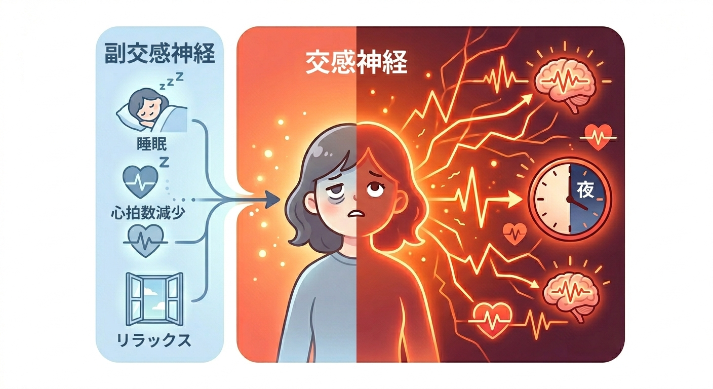 【2026年最新】疲れているのに眠れない原因は？40代・50代女性の不眠と自律神経の乱れ｜令樹クリニック